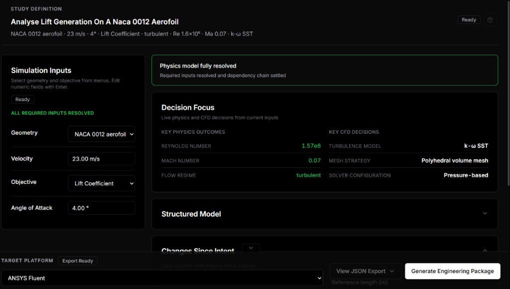 Modelyn AI study definition — simulation inputs and validation